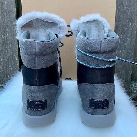 UGG Viki Waterproof NEW Lace Up Shearling Lined Winter Snow Rain Boots Size 5.5 - Picture 3 of 9